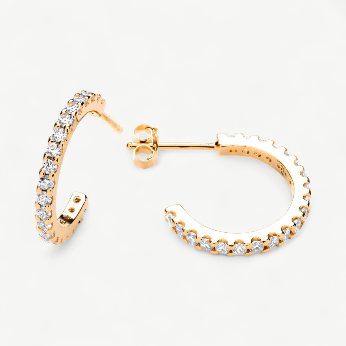 Essential CZ Half Hoops - Sparkle Gold Plated Hoops