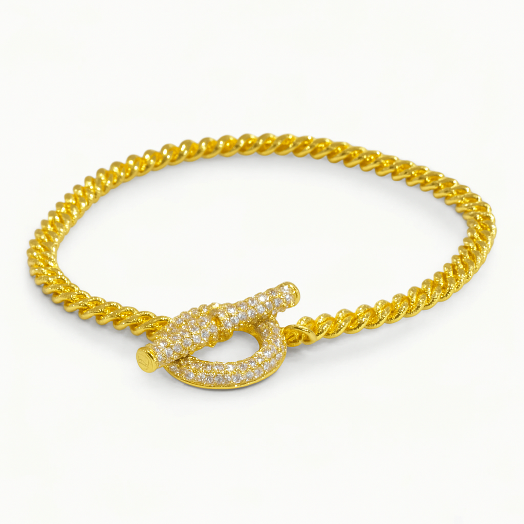 CZ T Bar Bracelet Cubic Zirconia Plated Bracelet
