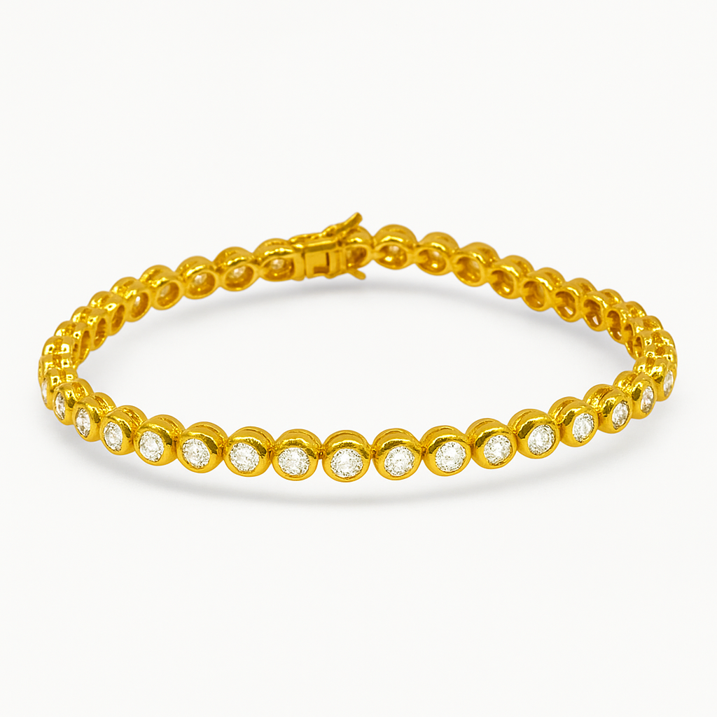 Classic Rub Set Tennis Bracelet Plated CZ Bracelet