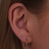 Beaded CZ Huggies