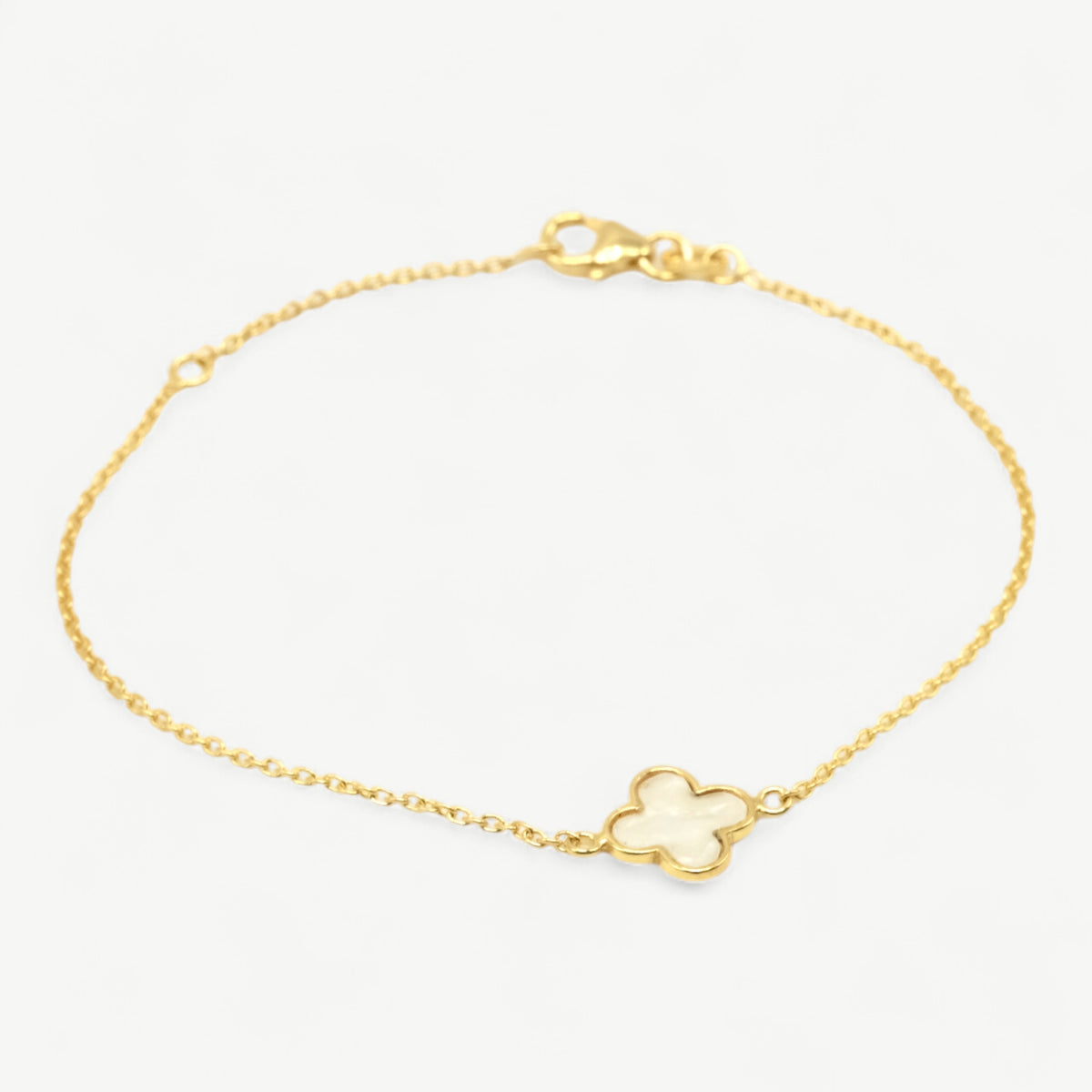 Single Clover Bracelet Lucky Plated Charm Bracelet