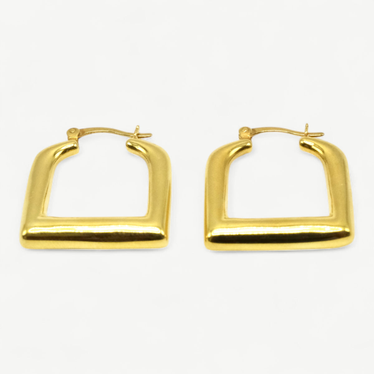 Square Hoops Modern Plated Statement Earrings
