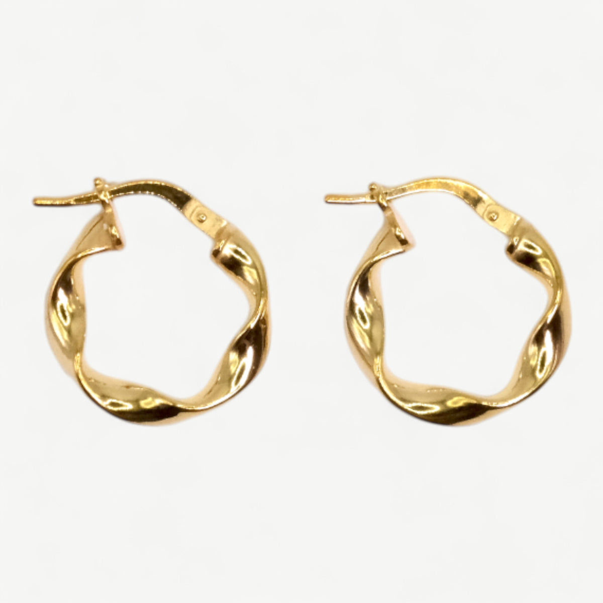 Twist Hoops - Textured Gold Plated Hoop Earrings