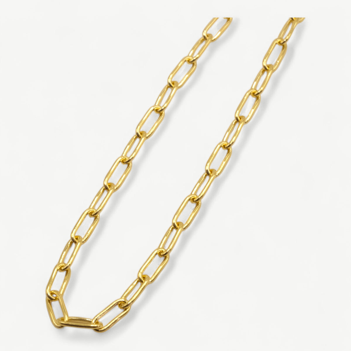 Statement Paperclip Necklace Bold Plated Chain
