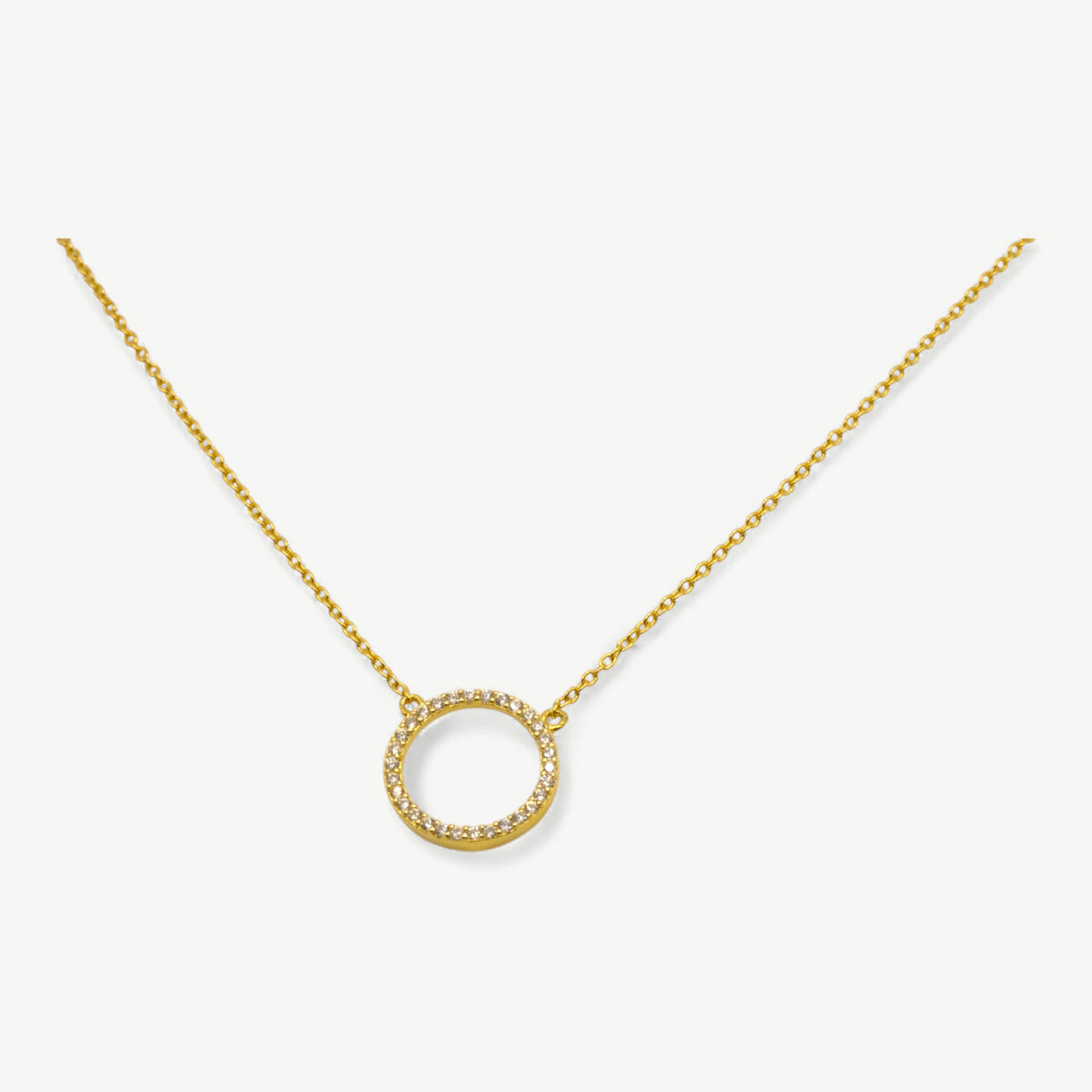 Eternelle Necklace Circle Plated CZ Pendant Chain