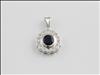 18ct white gold sapphire and diamond pendant