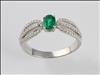 9ct white gold emerald and diamond ring