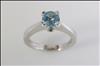 Platinum single stone aquamarine ring