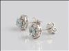 Set of 3x 9ct White gold, claw set, solitaire studs, and 1x Removable halo