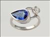 18ct white gold tanzanite and diamond dress ring