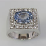 18ct white gold sapphire and diamond dress ring