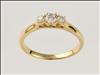 18ct yellow gold GIA certed three stone diamond ring