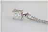 Platinum, claw set, GIA Certed solitaire diamond pendant, on a platinum trace chain