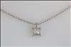 Platinum, claw set, GIA Certed solitaire diamond pendant, on a platinum trace chain