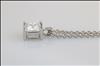 Platinum, claw set, GIA Certed solitaire diamond pendant, on a platinum trace chain