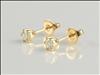 9ct Yellow gold, claw set, diamond stud solitaire earrings
