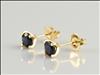 18ct Yellow gold, claw set, sapphire solitaire stud earrings.