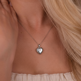 Starburst Heart Locket Necklace