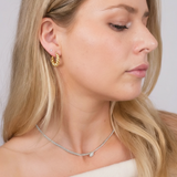Rope Oval Hoops - Textured Gold Plated Hoop Earrings