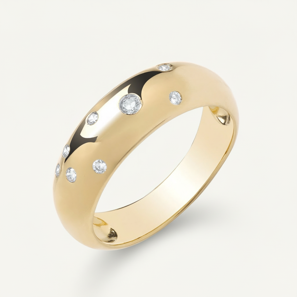 Chunky Bombe Ring - Dome Gold Plated Statement Ring