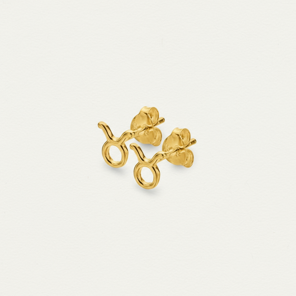 Dainty Taurus Studs - Zodiac Gold Plated Stud Earrings