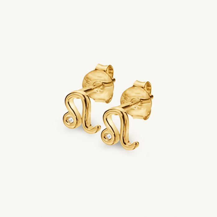 Dainty Leo Studs Zodiac Plated Stud Earrings