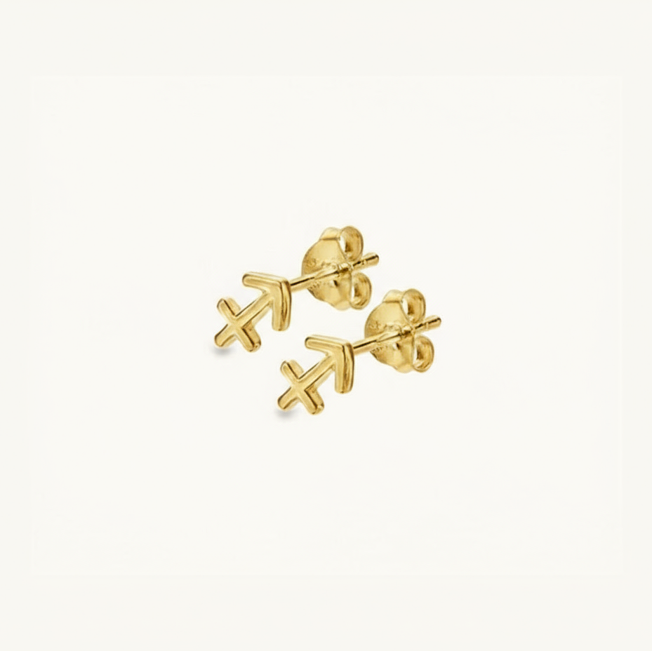 Dainty Sagittarius Studs - Zodiac Gold Plated Stud Earrings