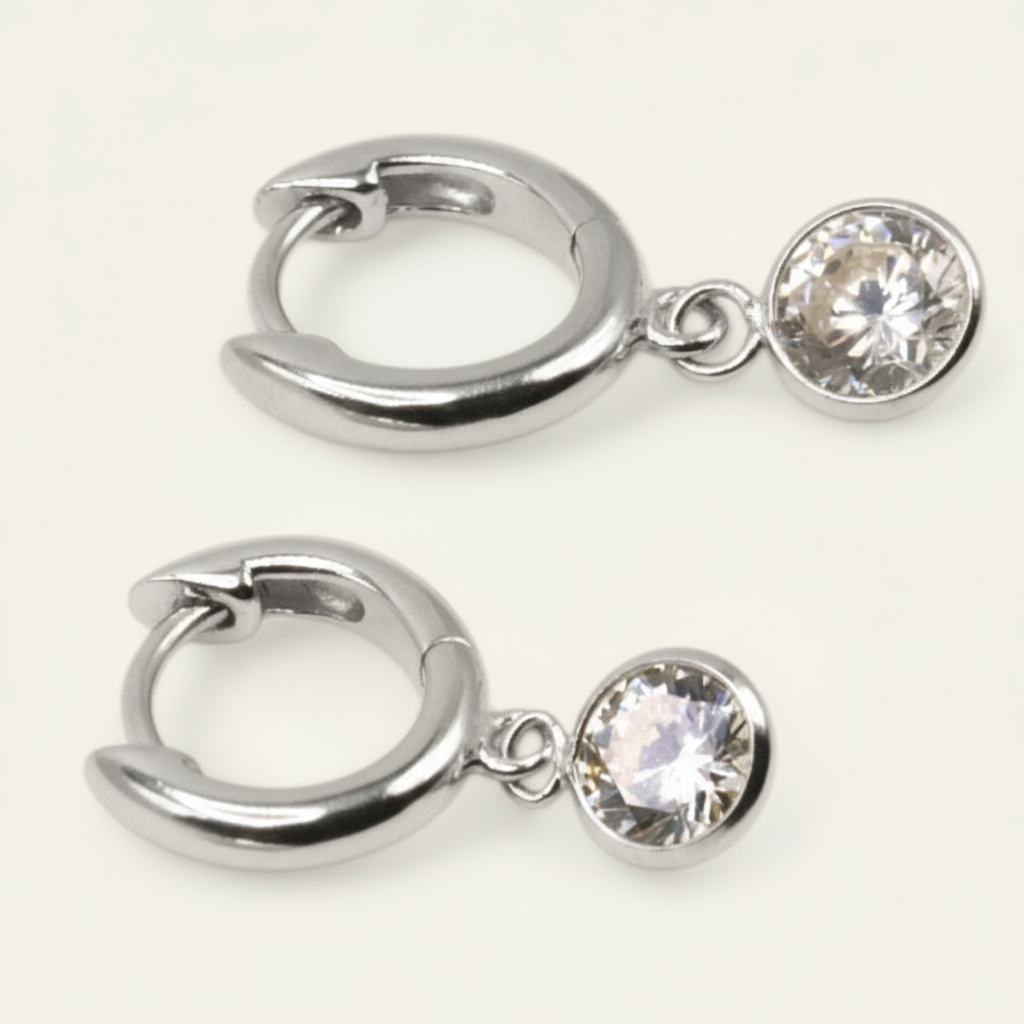 Signature CZ Drop Huggies