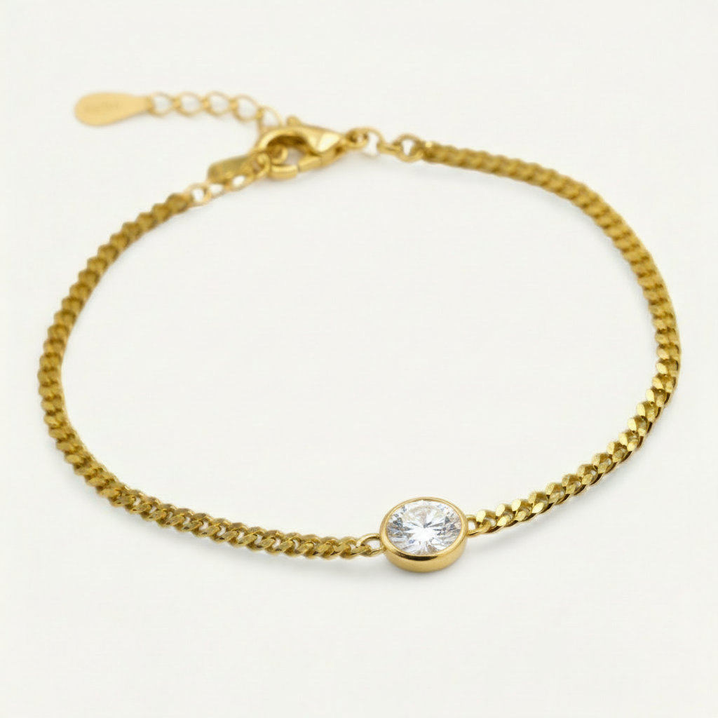 Astoria Round Bracelet - Cubic Zirconia Gold Plated