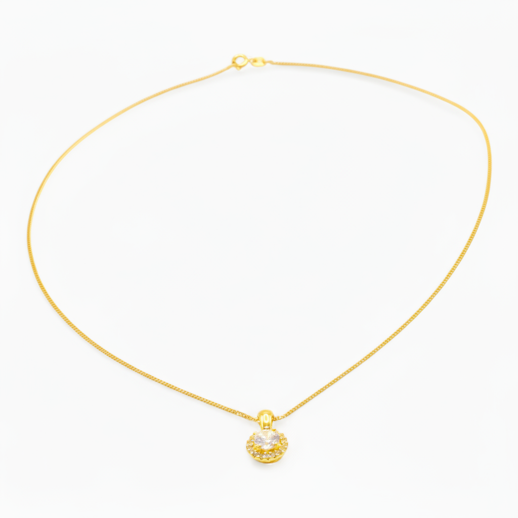 Vienna Necklace Elegant Plated CZ Pendant Chain